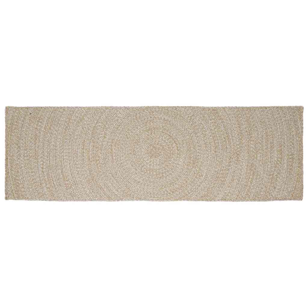 Vloerkleden Rechthoekig Natuurlijk en Wit 60 x 250 cm Jute is nu te koop bij PeponiXL, paradijselijk wonen!