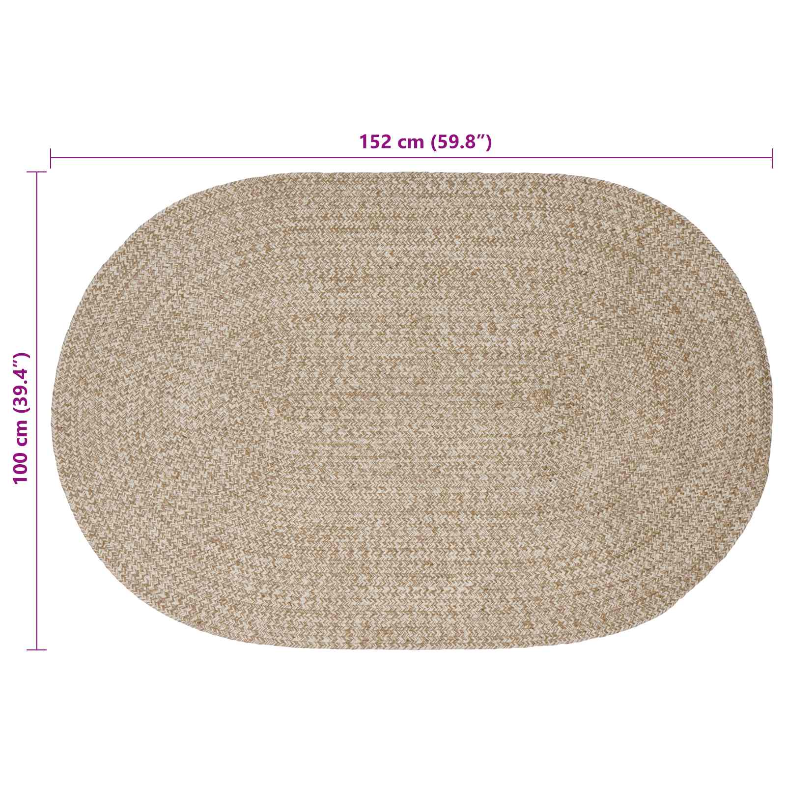 Vloerkleden Wit 100 x 152 cm Jute is nu te koop bij PeponiXL, paradijselijk wonen!