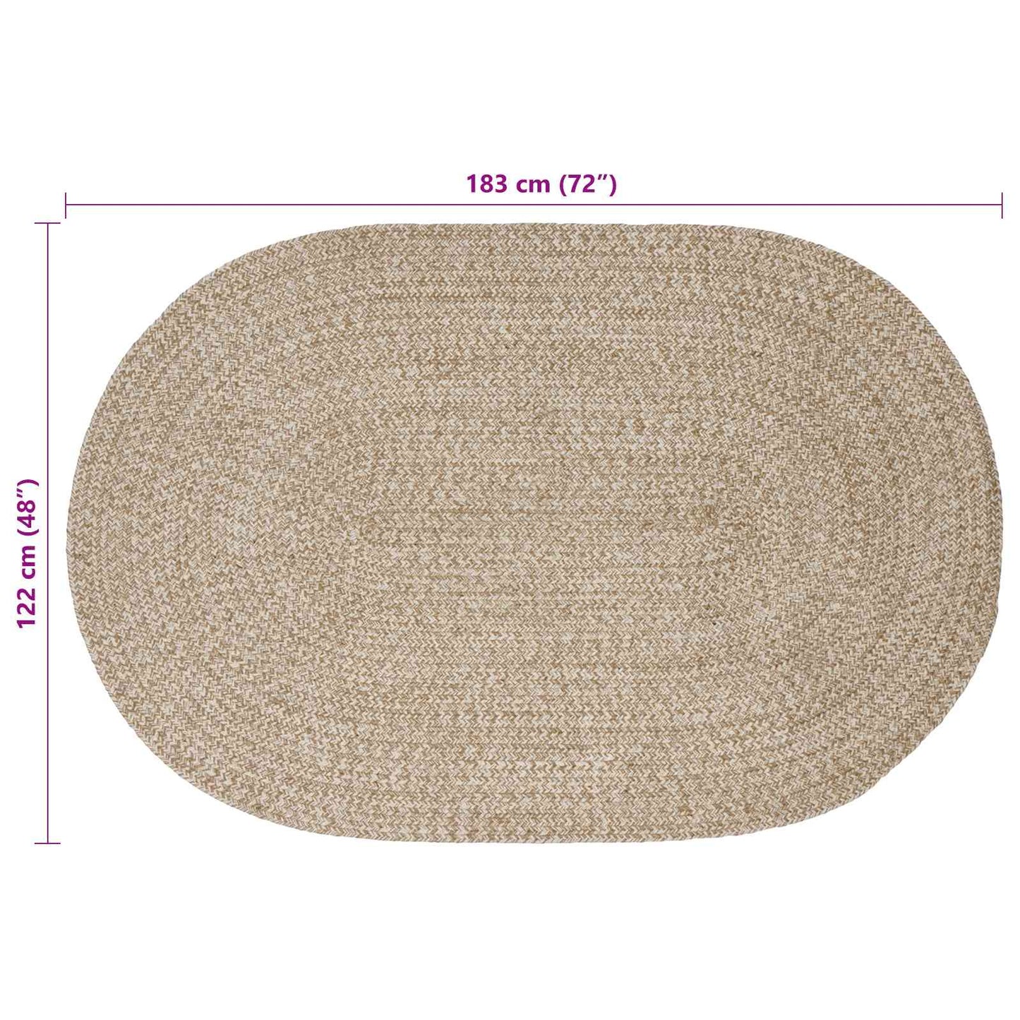 Vloerkleden Wit 122 x 183 cm Jute is nu te koop bij PeponiXL, paradijselijk wonen!