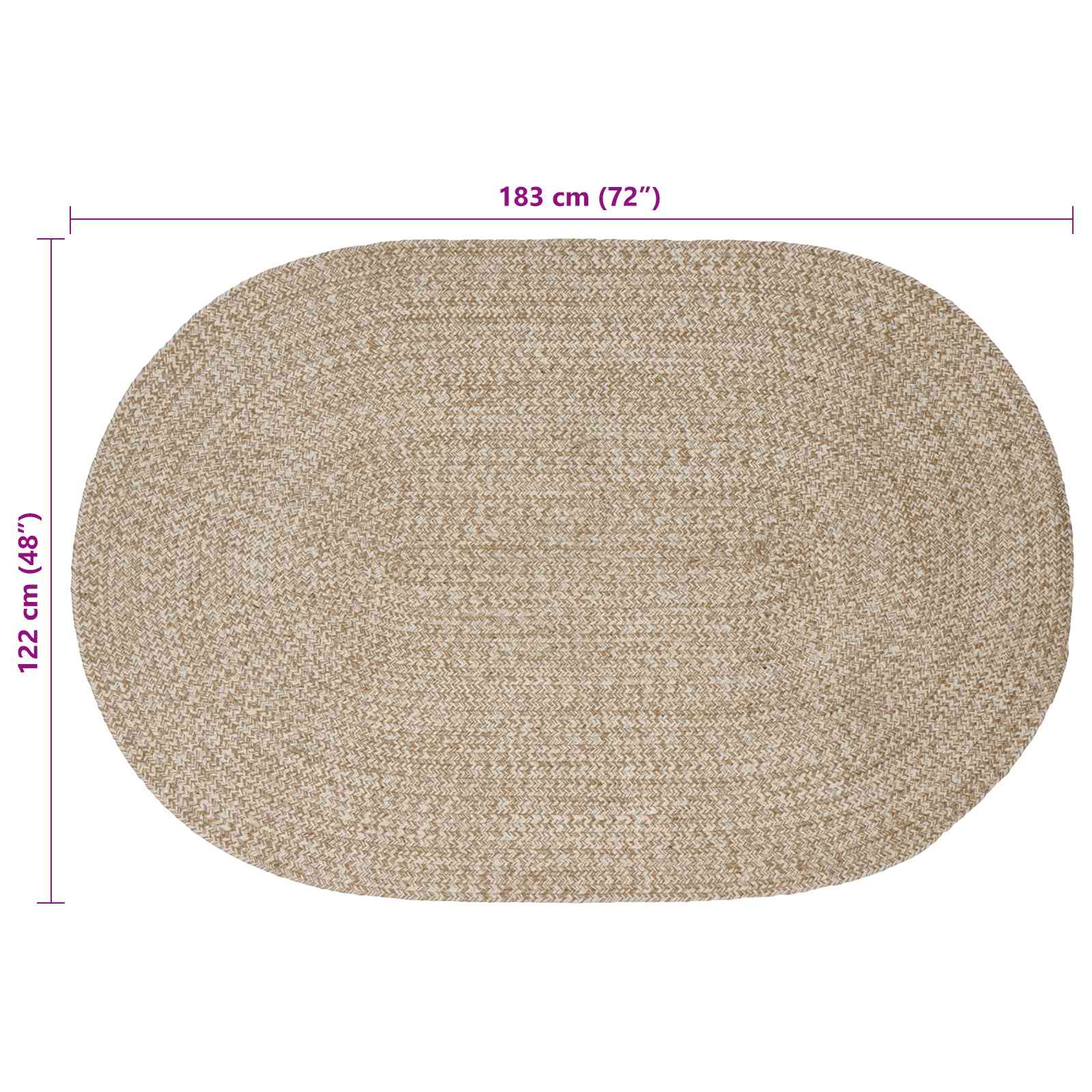 Vloerkleden Wit 122 x 183 cm Jute is nu te koop bij PeponiXL, paradijselijk wonen!