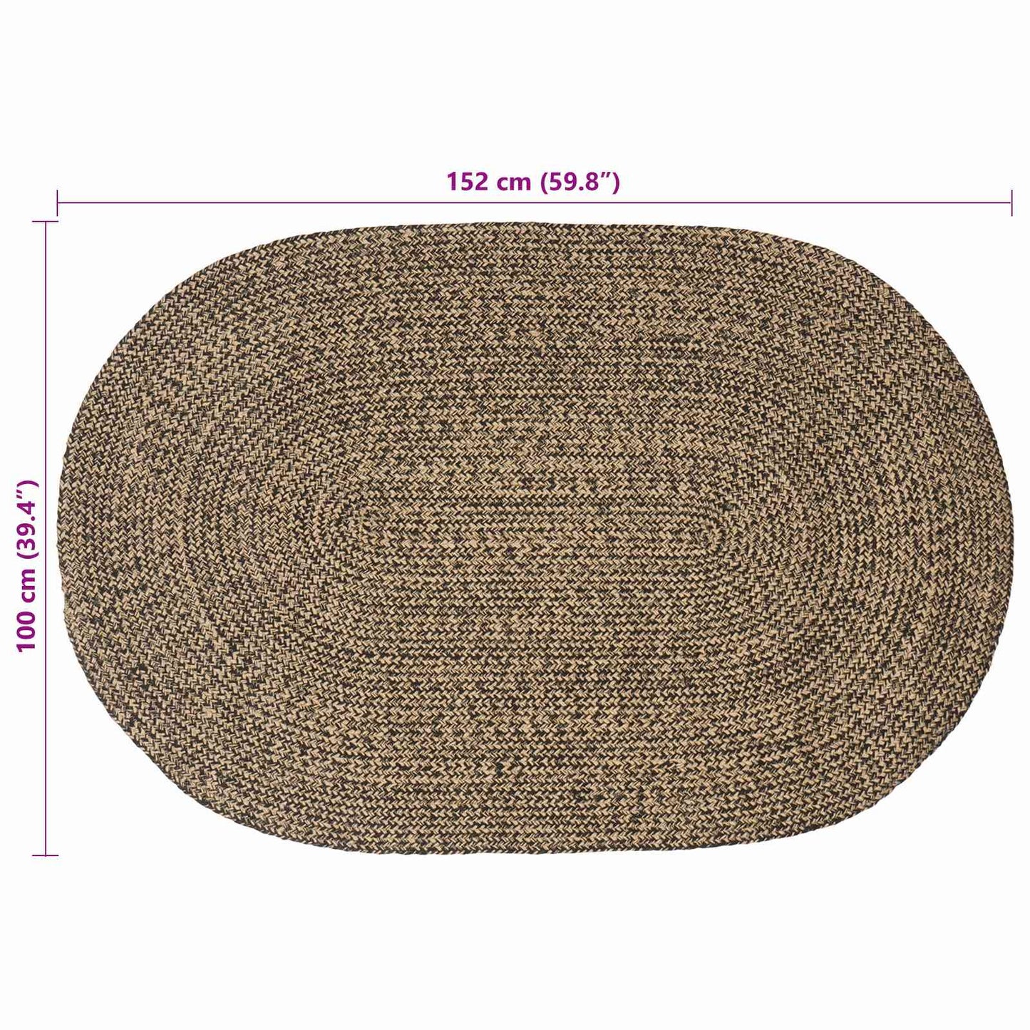 Vloerkleden Zwart 100 x 152 cm Jute is nu te koop bij PeponiXL, paradijselijk wonen!