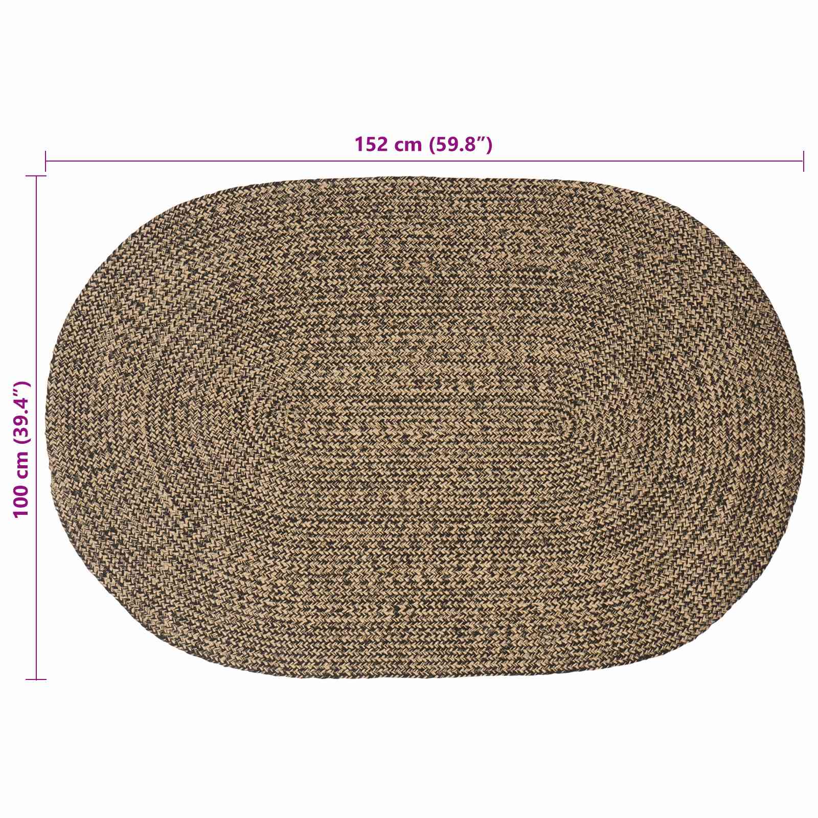 Vloerkleden Zwart 100 x 152 cm Jute is nu te koop bij PeponiXL, paradijselijk wonen!