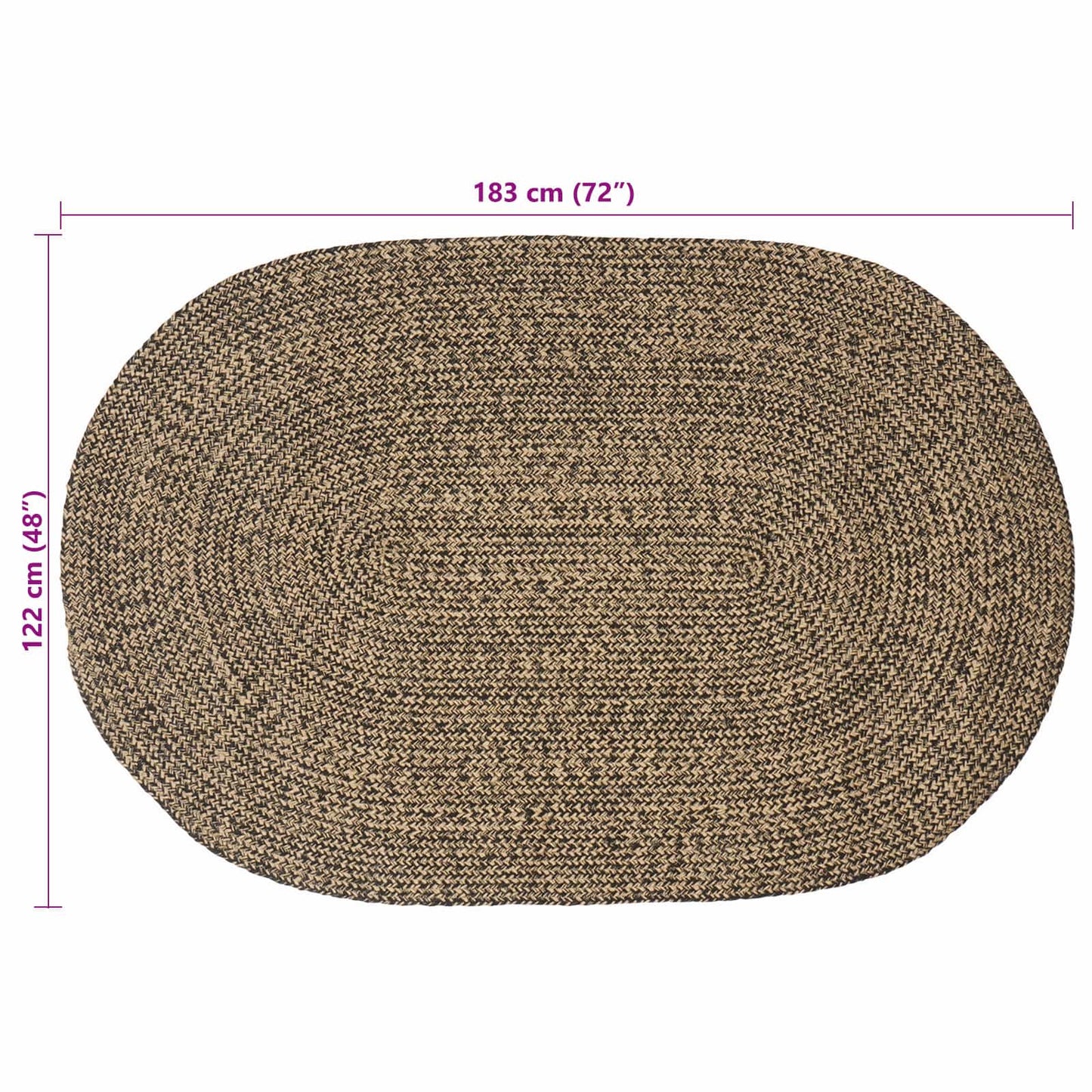 Vloerkleden Zwart 122 x 183 cm Jute is nu te koop bij PeponiXL, paradijselijk wonen!
