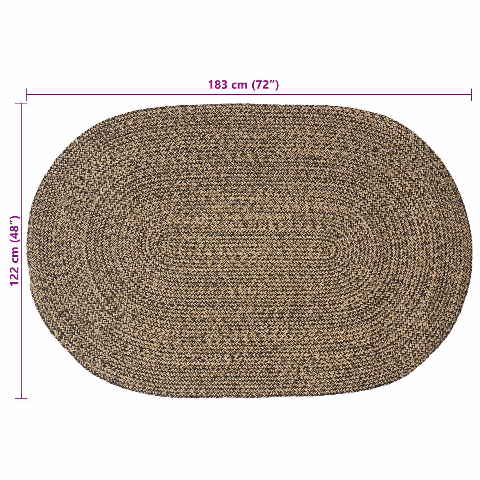 Vloerkleden Zwart 122 x 183 cm Jute is nu te koop bij PeponiXL, paradijselijk wonen!