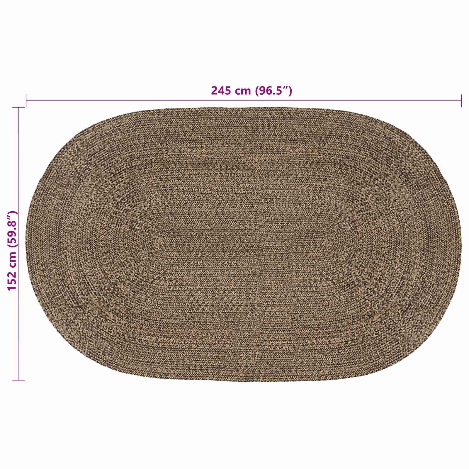 Vloerkleden Zwart 152 x 245 cm Jute is nu te koop bij PeponiXL, paradijselijk wonen!