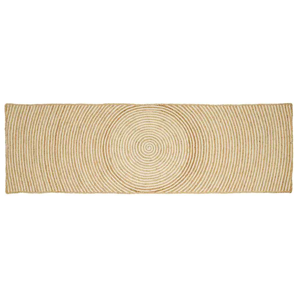Vloerkleed Natuurlijk en Wit 80 x 200 cm Jute is nu te koop bij PeponiXL, paradijselijk wonen!
