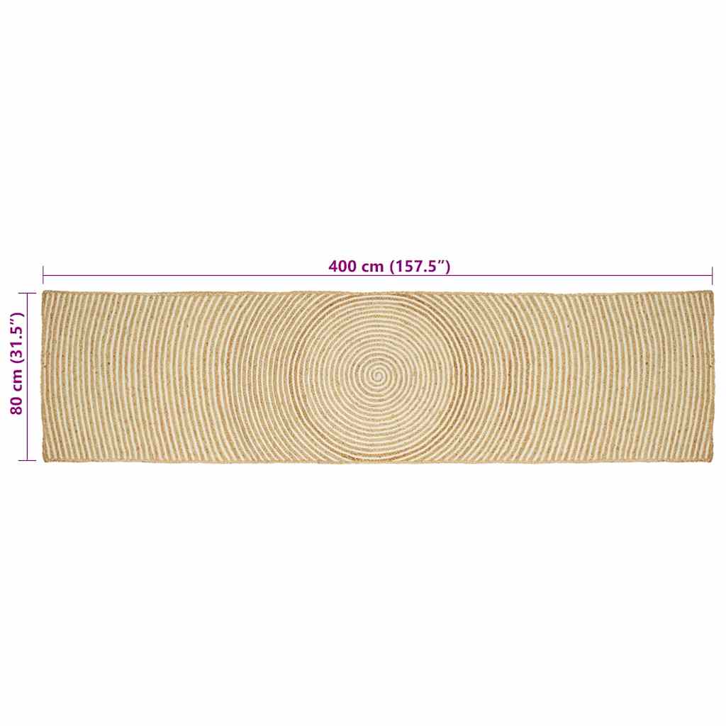 Vloerkleed Natuurlijk en Wit 80 x 400 cm Jute is nu te koop bij PeponiXL, paradijselijk wonen!