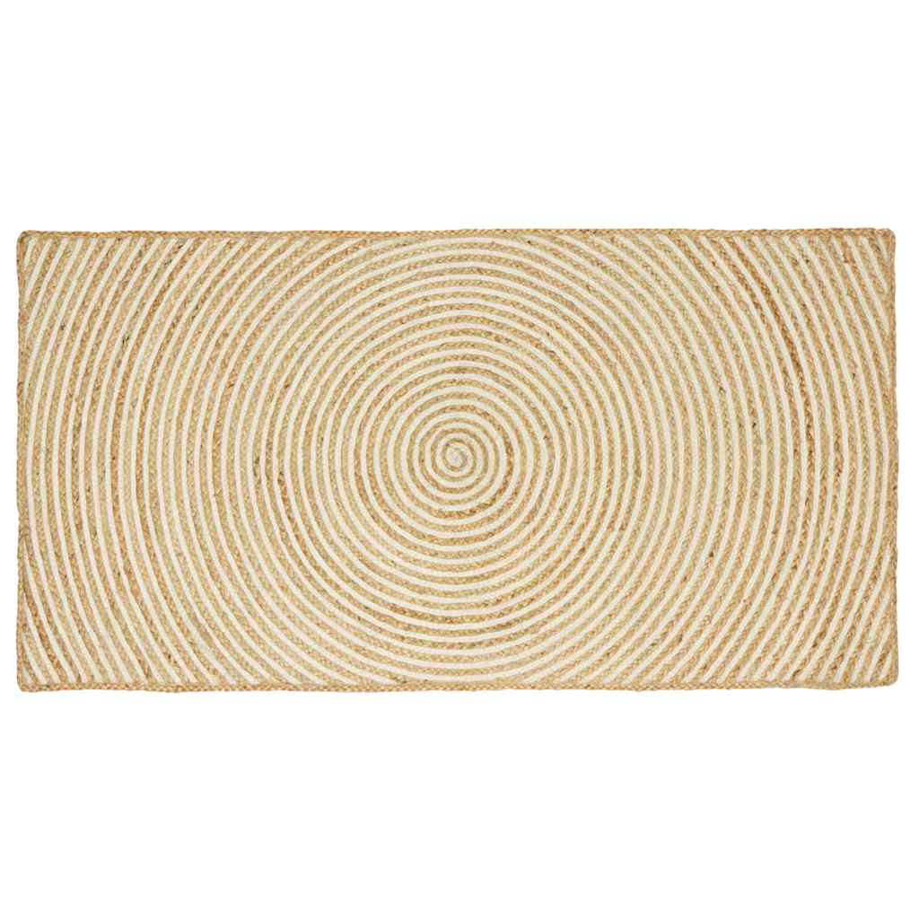 Vloerkleed Natuurlijk en Wit 100 x 200 cm Jute is nu te koop bij PeponiXL, paradijselijk wonen!