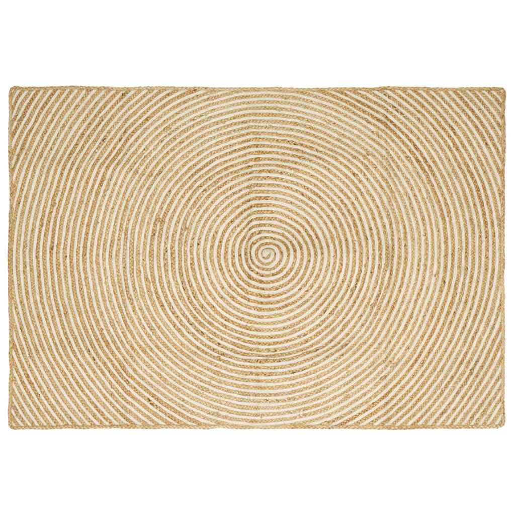 Vloerkleed Natuurlijk en Wit 140 x 200 cm Jute is nu te koop bij PeponiXL, paradijselijk wonen!