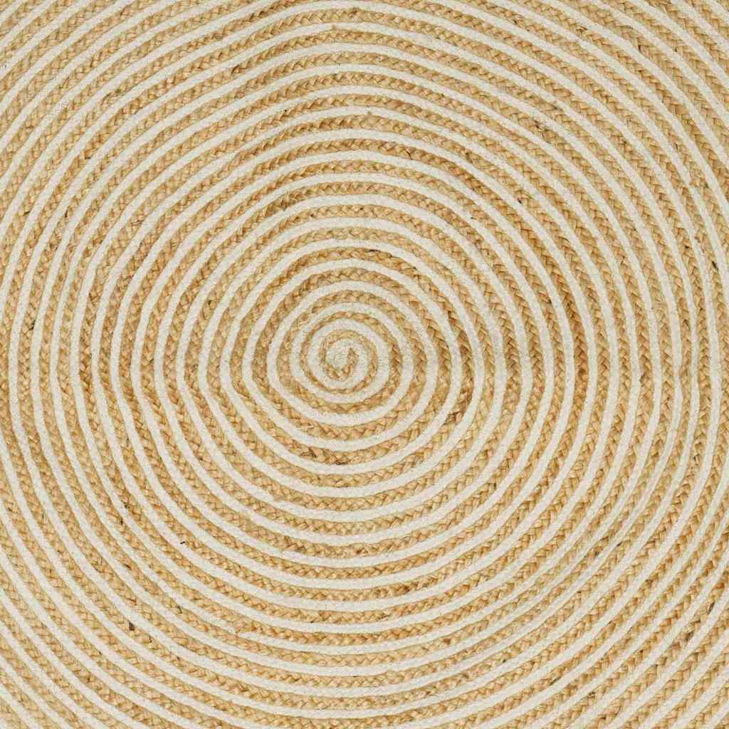 Vloerkleed Natuurlijk en Wit 160 x 160 cm Jute is nu te koop bij PeponiXL, paradijselijk wonen!