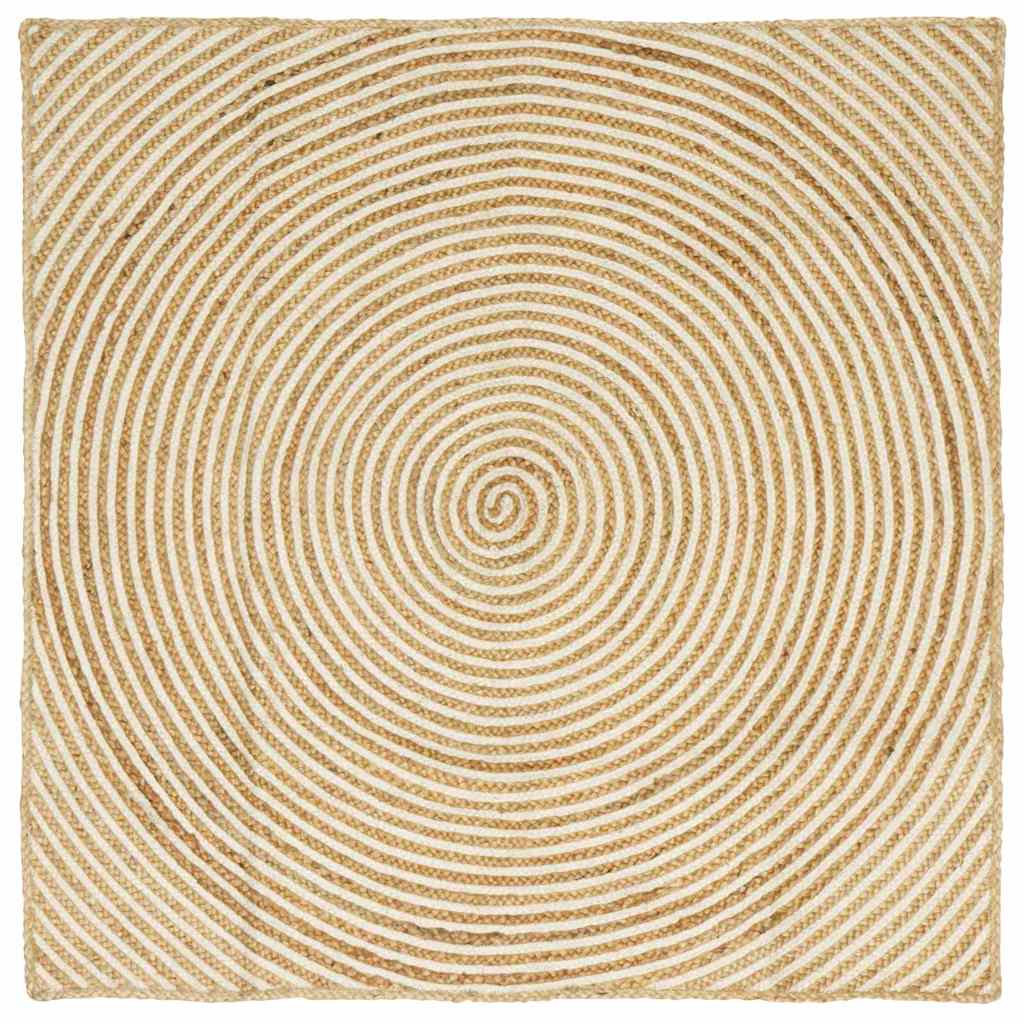 Vloerkleed Natuurlijk en Wit 160 x 160 cm Jute is nu te koop bij PeponiXL, paradijselijk wonen!