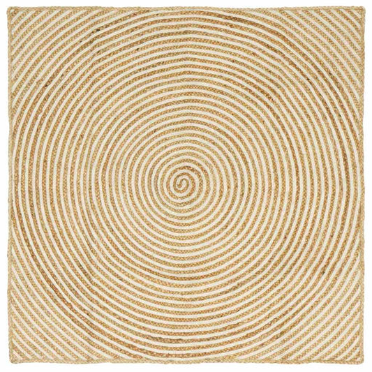 Vloerkleed Natuurlijk en Wit 160 x 160 cm Jute is nu te koop bij PeponiXL, paradijselijk wonen!