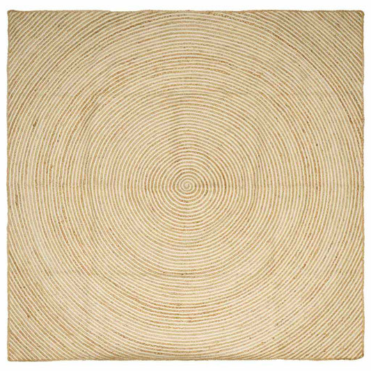 Vloerkleed Natuurlijk en Wit 200 x 200 cm Jute is nu te koop bij PeponiXL, paradijselijk wonen!