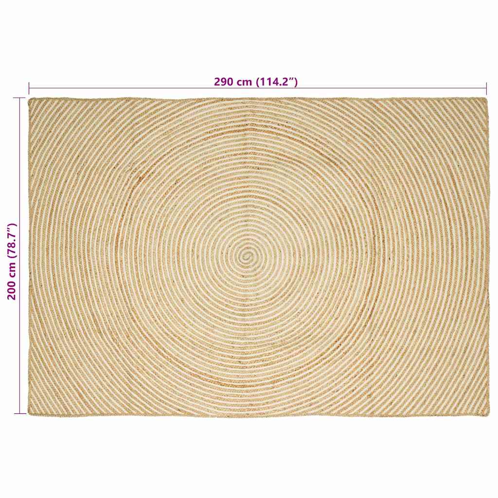 Vloerkleed Natuurlijk en Wit 200 x 290 cm Jute is nu te koop bij PeponiXL, paradijselijk wonen!