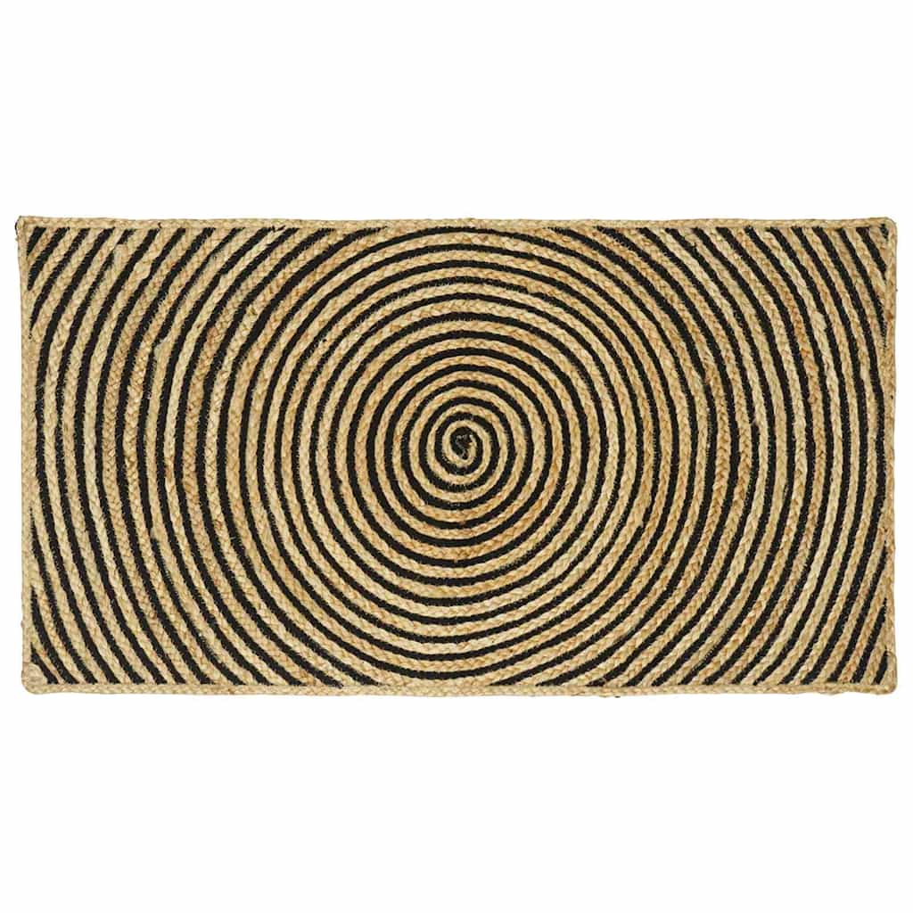 Vloerkleed Natuurlijk en Zwart 60 x 110 cm Jute is nu te koop bij PeponiXL, paradijselijk wonen!