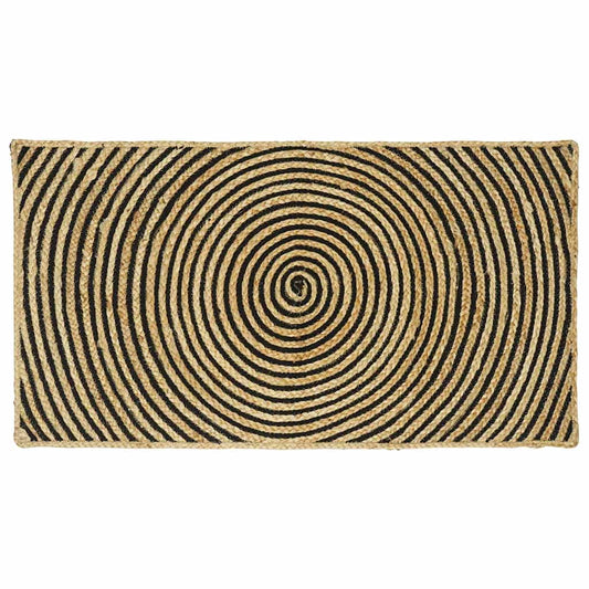 Vloerkleed Natuurlijk en Zwart 60 x 110 cm Jute is nu te koop bij PeponiXL, paradijselijk wonen!