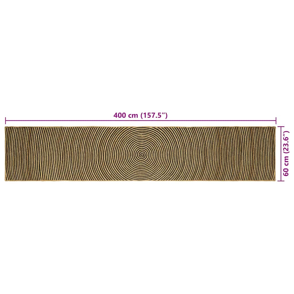 Vloerkleed Natuurlijk en Zwart 60 x 400 cm Jute is nu te koop bij PeponiXL, paradijselijk wonen!