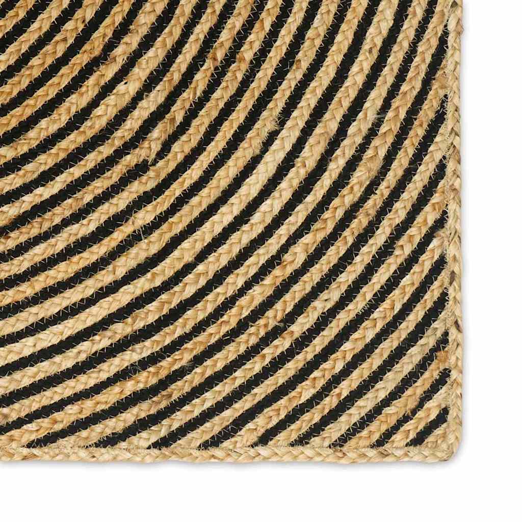 Vloerkleed Natuurlijk en Zwart 80 x 150 cm Jute is nu te koop bij PeponiXL, paradijselijk wonen!
