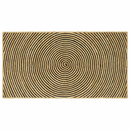 Vloerkleed Natuurlijk en Zwart 80 x 150 cm Jute is nu te koop bij PeponiXL, paradijselijk wonen!