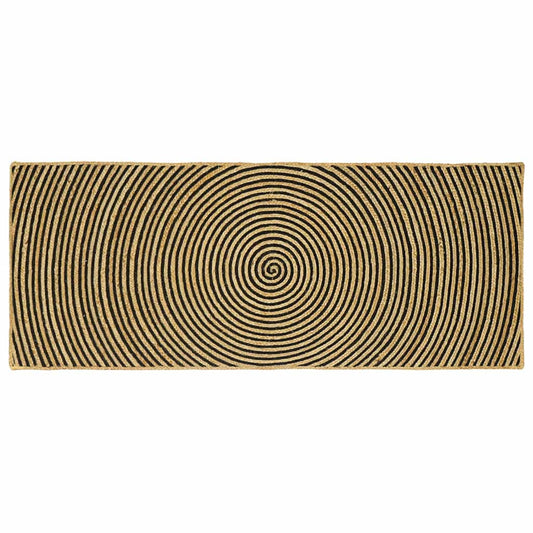 Vloerkleed Natuurlijk en Zwart 80 x 200 cm Jute is nu te koop bij PeponiXL, paradijselijk wonen!