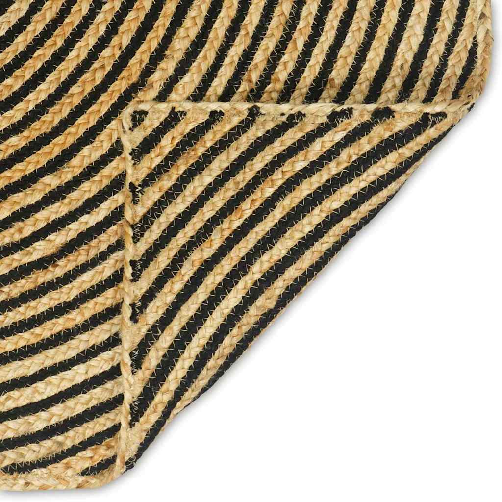 Vloerkleed Natuurlijk en Zwart 80 x 250 cm Jute is nu te koop bij PeponiXL, paradijselijk wonen!