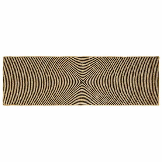 Vloerkleed Natuurlijk en Zwart 80 x 250 cm Jute is nu te koop bij PeponiXL, paradijselijk wonen!