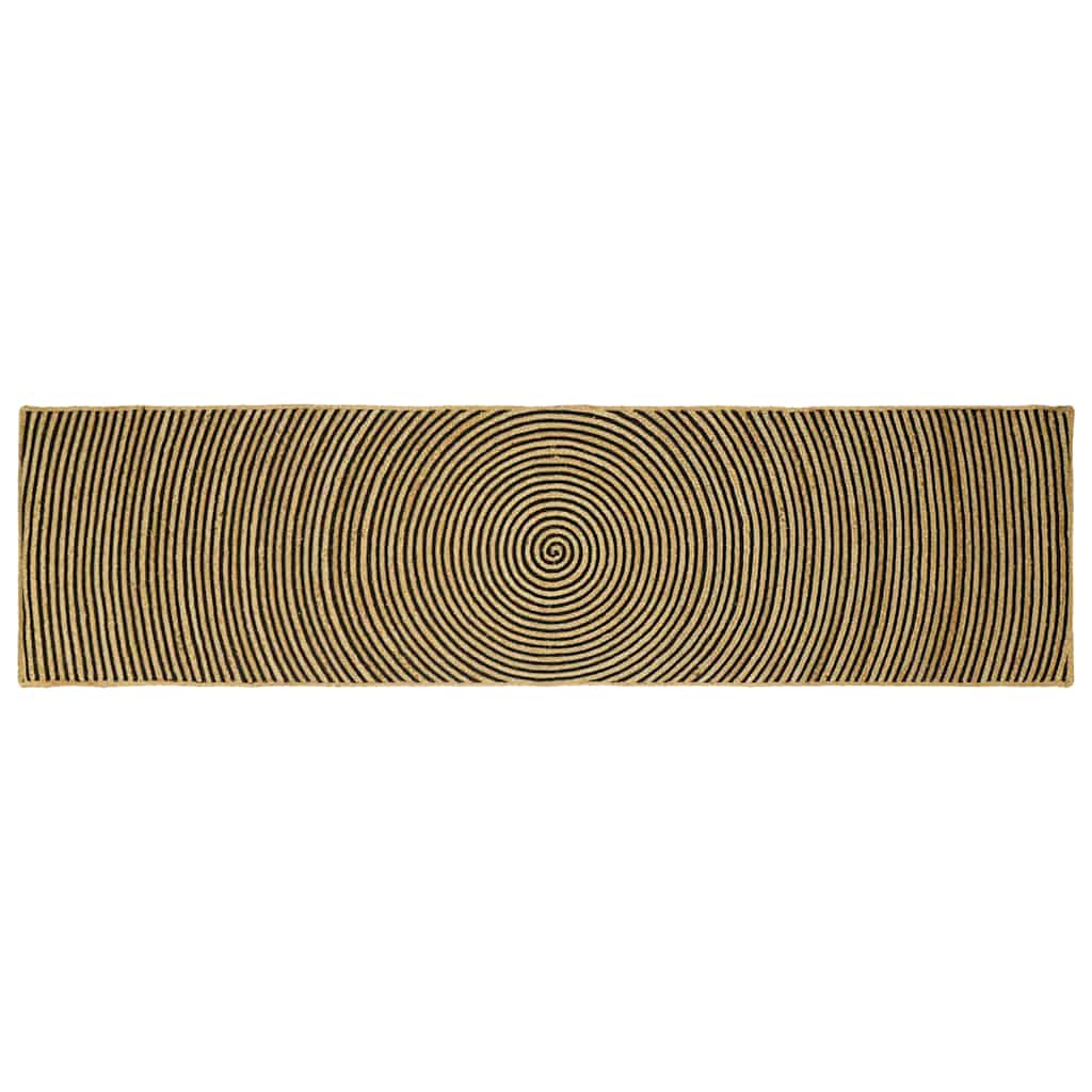 Vloerkleed Natuurlijk en Zwart 80 x 300 cm Jute is nu te koop bij PeponiXL, paradijselijk wonen!