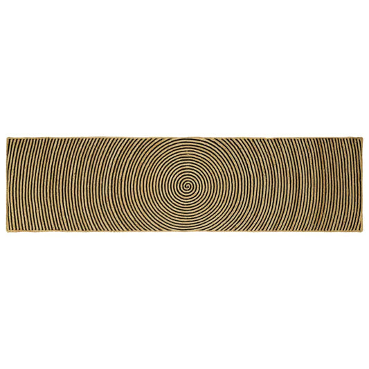 Vloerkleed Natuurlijk en Zwart 80 x 300 cm Jute is nu te koop bij PeponiXL, paradijselijk wonen!