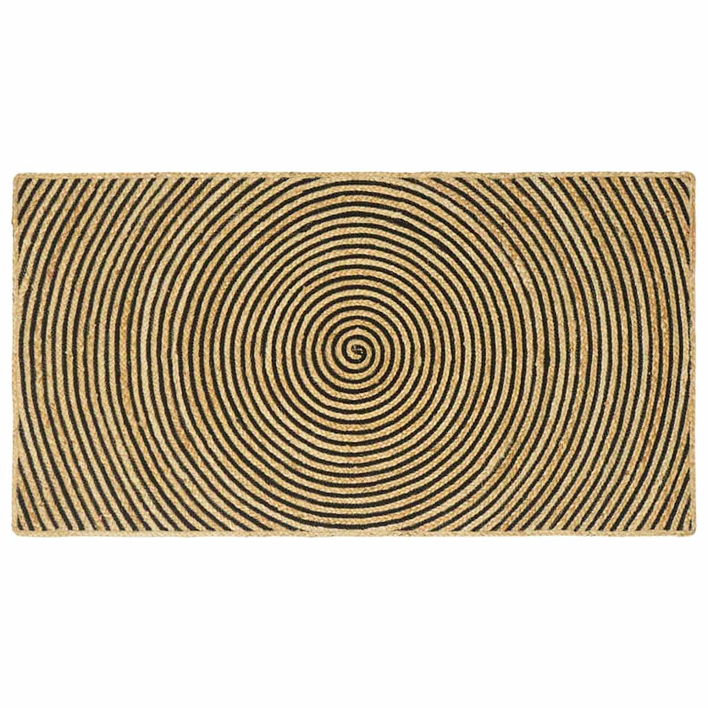 Vloerkleed Natuurlijk en Zwart 100 x 200 cm Jute is nu te koop bij PeponiXL, paradijselijk wonen!