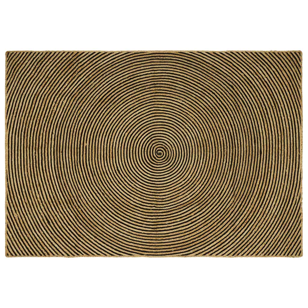 Vloerkleed Natuurlijk en Zwart 160 x 230 cm Jute is nu te koop bij PeponiXL, paradijselijk wonen!