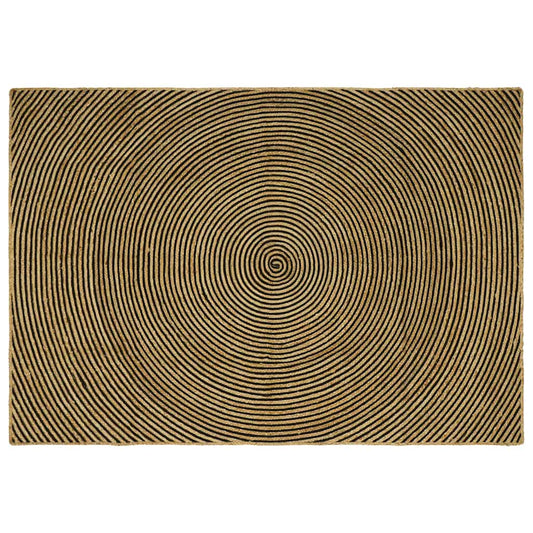 Vloerkleed Natuurlijk en Zwart 200 x 290 cm Jute is nu te koop bij PeponiXL, paradijselijk wonen!