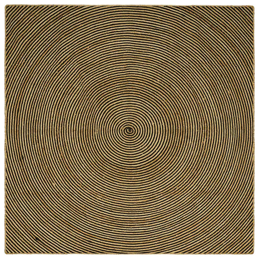 Vloerkleed Natuurlijk en Zwart 240 x 240 cm Jute is nu te koop bij PeponiXL, paradijselijk wonen!