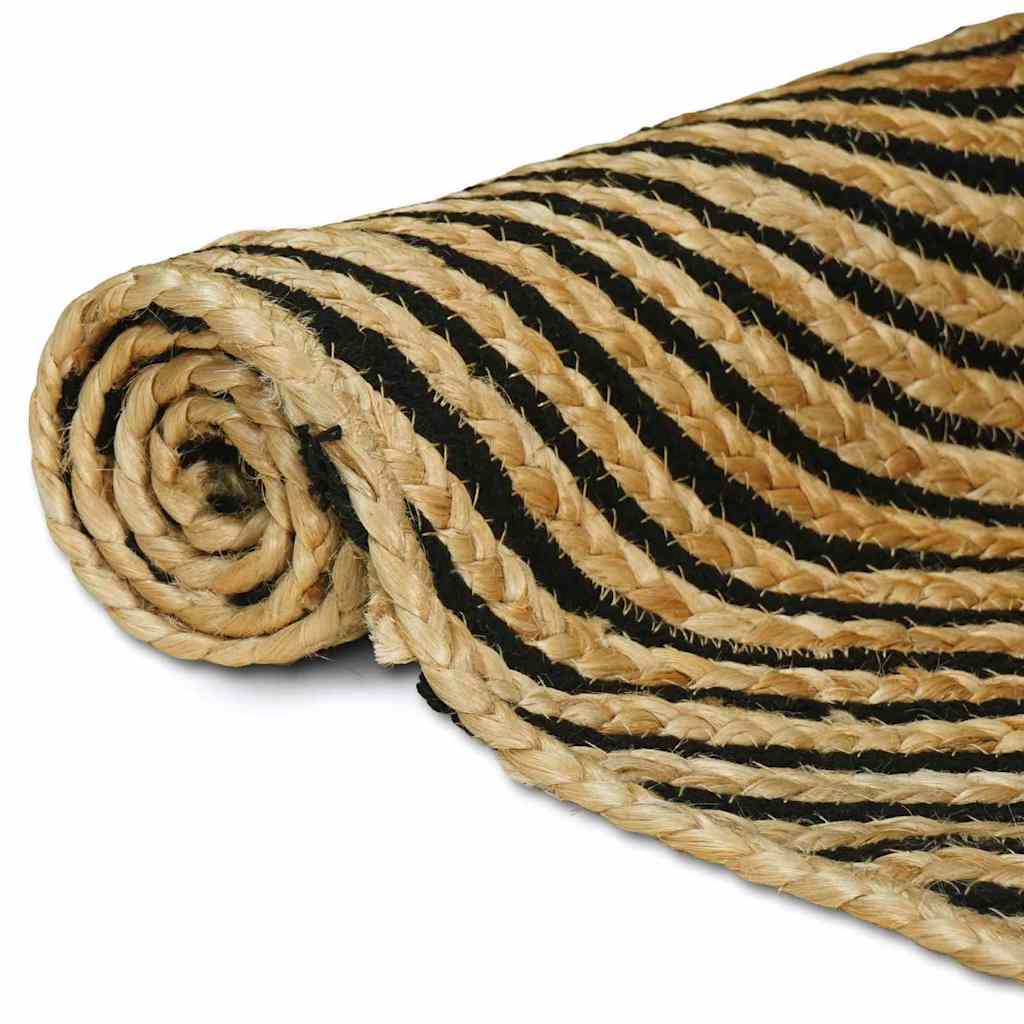 Vloerkleed Natuurlijk en Zwart 300 x 300 cm Jute is nu te koop bij PeponiXL, paradijselijk wonen!
