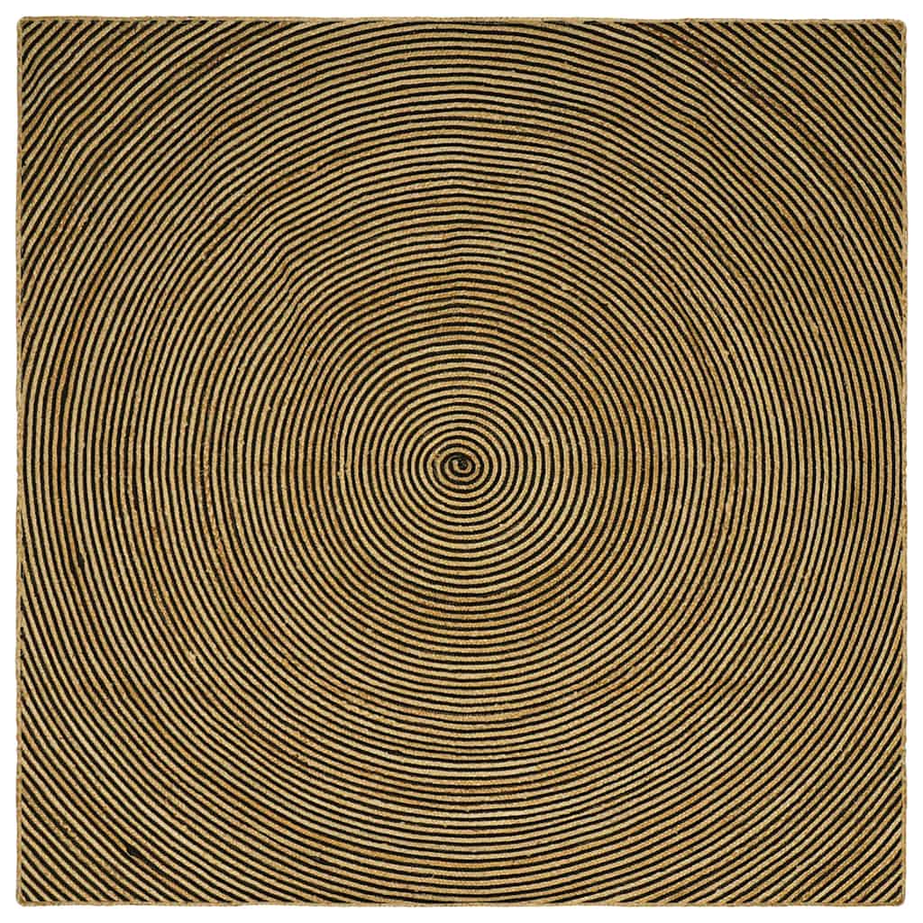 Vloerkleed Natuurlijk en Zwart 300 x 300 cm Jute is nu te koop bij PeponiXL, paradijselijk wonen!