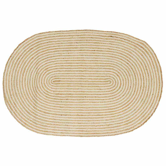 Vloerkleed Natuurlijk en Wit 100 x 152 cm Jute is nu te koop bij PeponiXL, paradijselijk wonen!