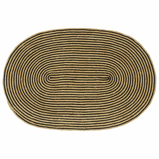 Vloerkleed Natuurlijk en Zwart 100 x 152 cm Jute is nu te koop bij PeponiXL, paradijselijk wonen!