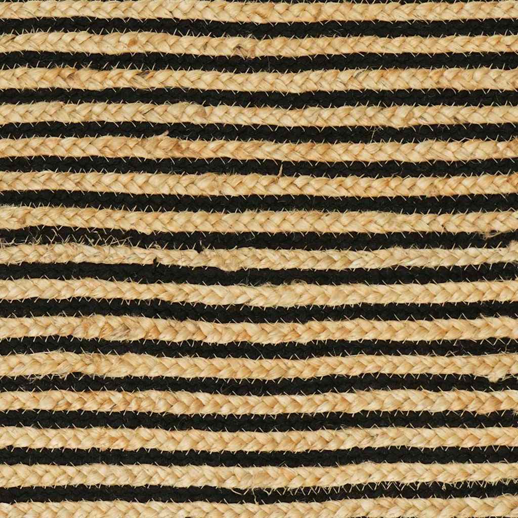Vloerkleed Natuurlijk en Zwart 100 x 152 cm Jute is nu te koop bij PeponiXL, paradijselijk wonen!