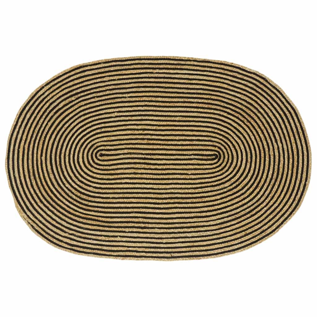 Vloerkleed Natuurlijk en Zwart 122 x 183 cm Jute is nu te koop bij PeponiXL, paradijselijk wonen!