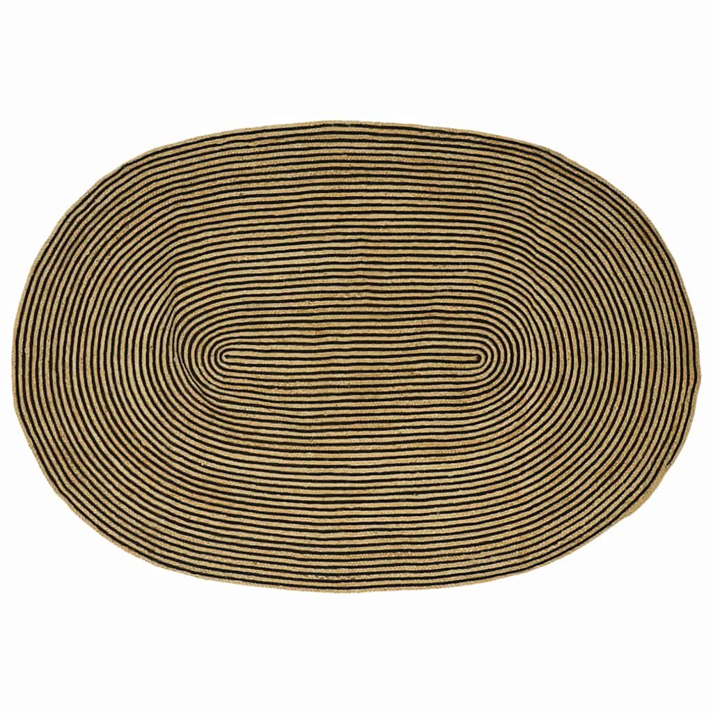 Vloerkleed Natuurlijk en Zwart 205 x 305 cm Jute is nu te koop bij PeponiXL, paradijselijk wonen!