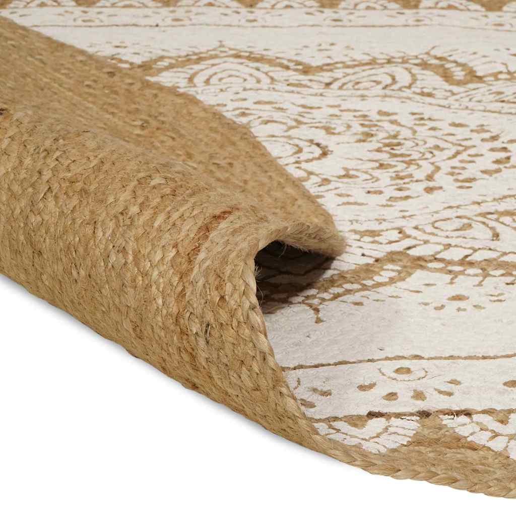 Jute Tapijt Bloemen Naturel 100 x 152 cm Jute is nu te koop bij PeponiXL, paradijselijk wonen!