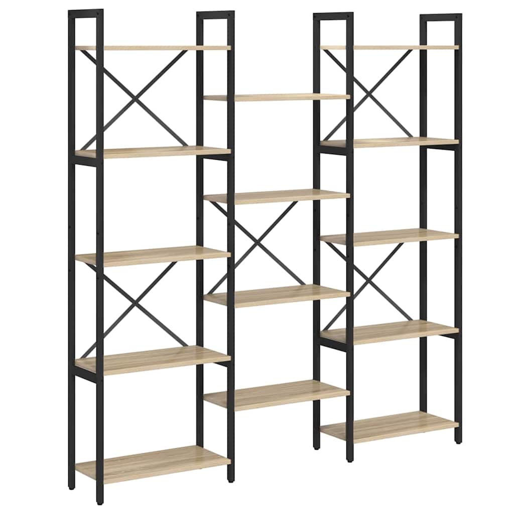 Boekenkast Sonoma Eiken 156 x 25 x 167 cm Bewerkt hout is nu te koop bij PeponiXL, paradijselijk wonen!