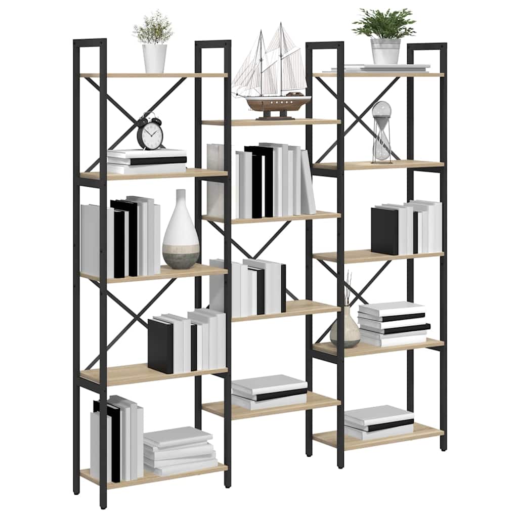 Boekenkast Sonoma Eiken 156 x 25 x 167 cm Bewerkt hout is nu te koop bij PeponiXL, paradijselijk wonen!