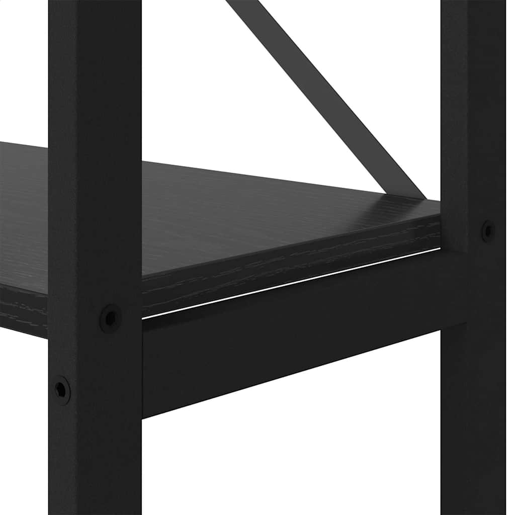 Boekenkast Zwart Eiken 40 x 30 x 189,5 cm Bewerkt hout is nu te koop bij PeponiXL, paradijselijk wonen!