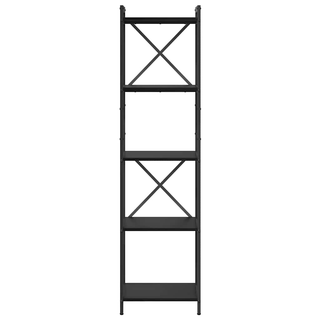 Boekenkast Zwart Eiken 40 x 30 x 155 cm Bewerkt hout is nu te koop bij PeponiXL, paradijselijk wonen!