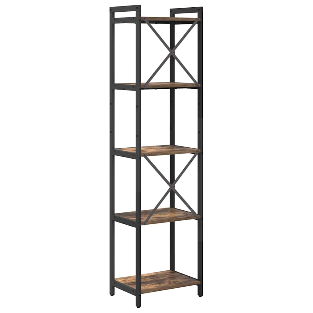 Boekenkast Gerookt eiken 40 x 30 x 155 cm Bewerkt hout is nu te koop bij PeponiXL, paradijselijk wonen!