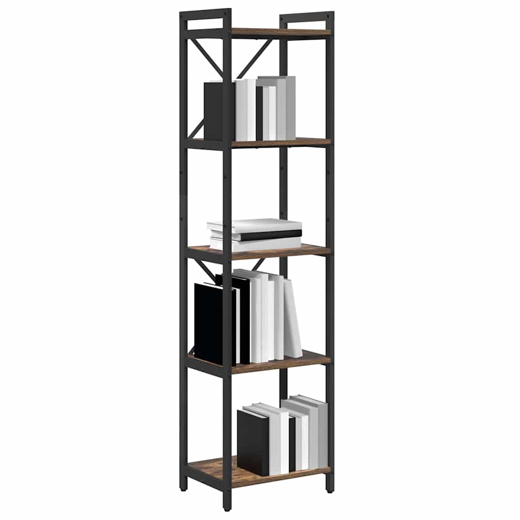 Boekenkast Gerookt eiken 40 x 30 x 155 cm Bewerkt hout is nu te koop bij PeponiXL, paradijselijk wonen!