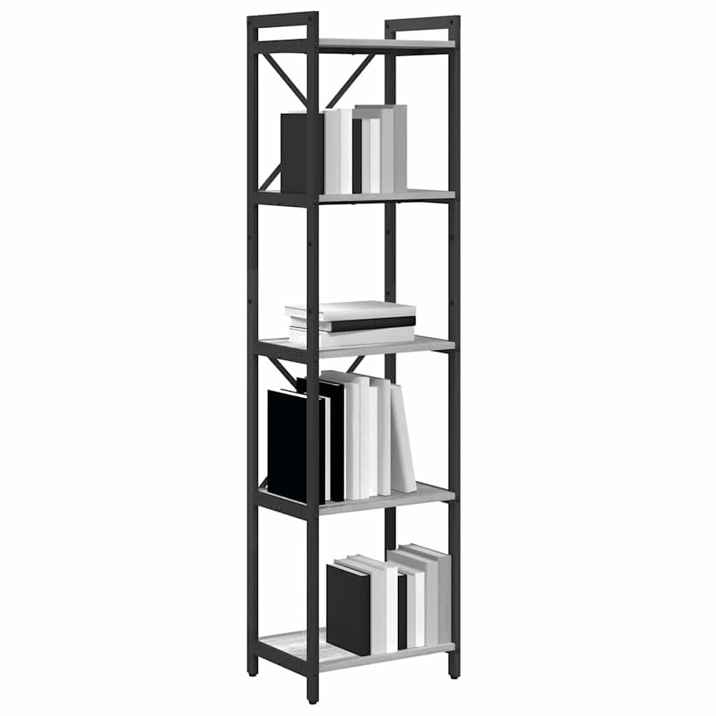 Boekenkast Grijs sonoma 40 x 30 x 155 cm Bewerkt hout is nu te koop bij PeponiXL, paradijselijk wonen!