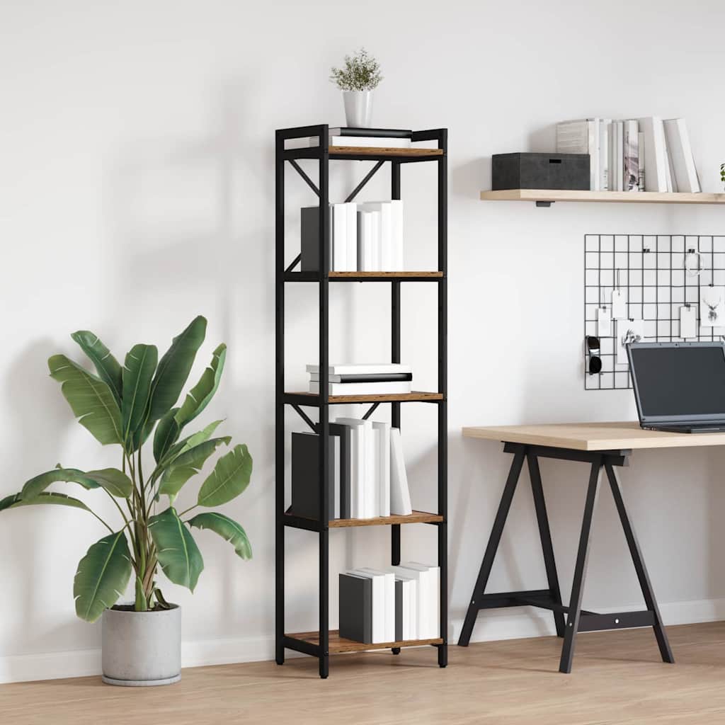 Boekenkast Oud hout 40 x 30 x 155 cm Bewerkt hout is nu te koop bij PeponiXL, paradijselijk wonen!