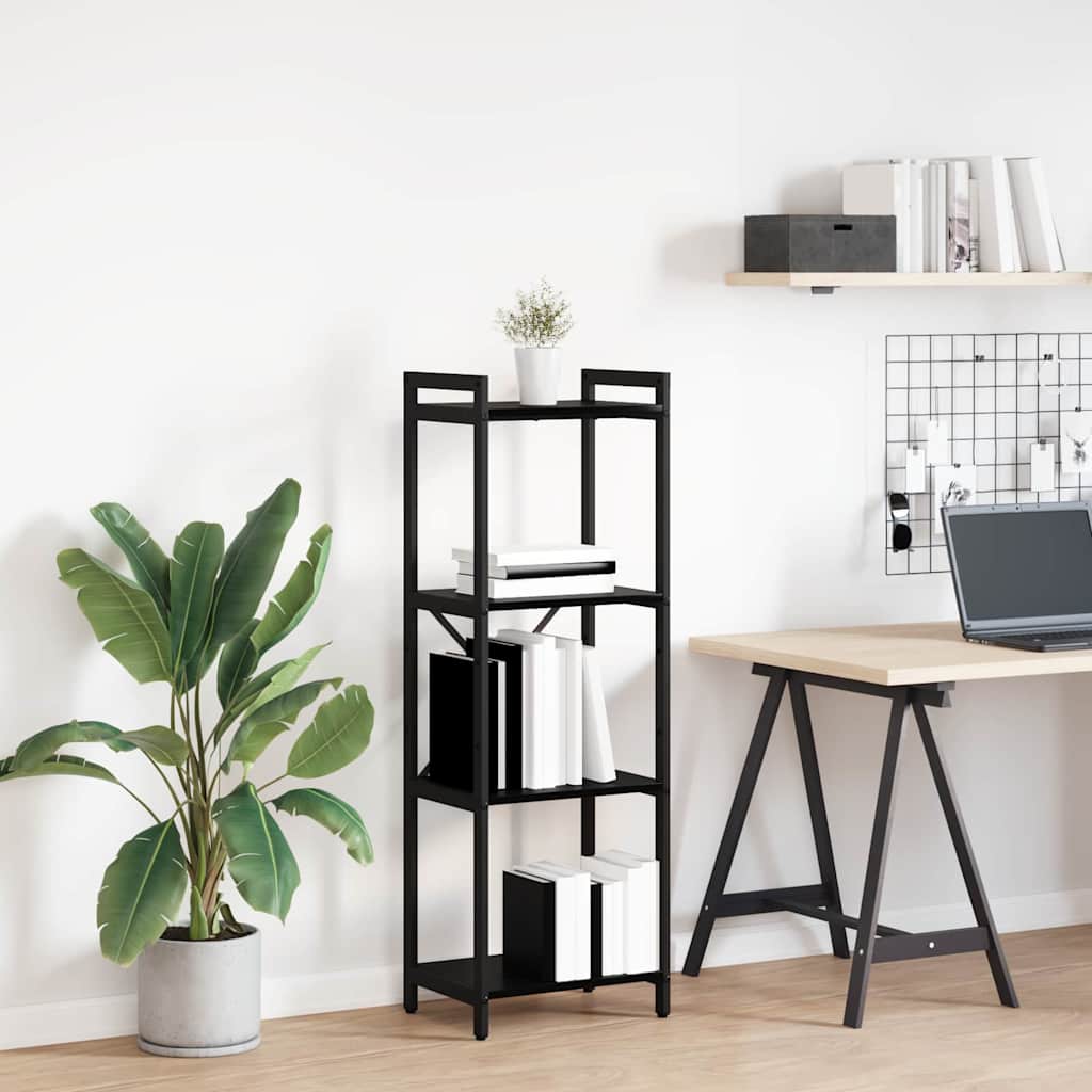 Boekenkast Zwart Eiken 40 x 30 x 85 cm Bewerkt hout is nu te koop bij PeponiXL, paradijselijk wonen!