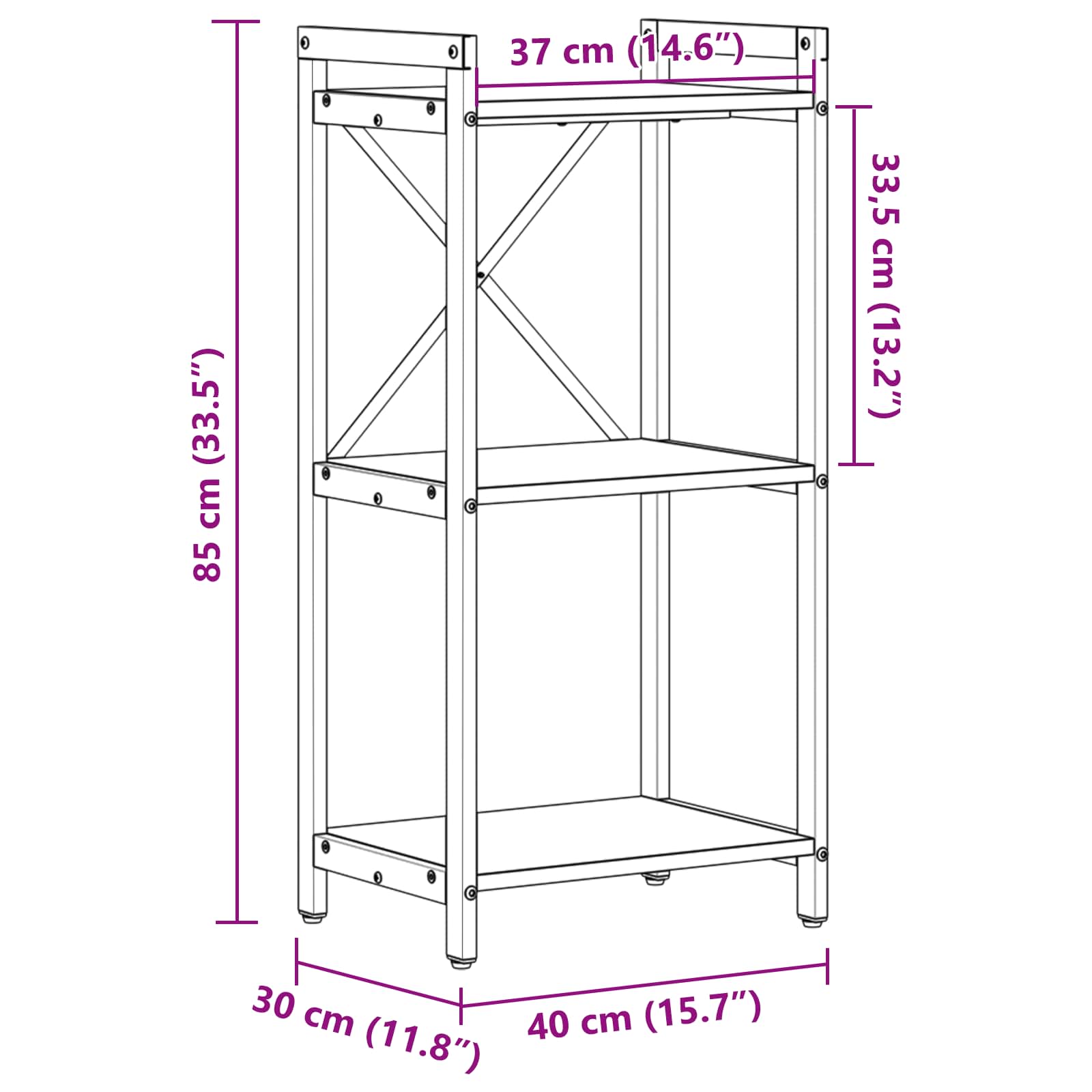 Boekenkast Grijs sonoma 40 x 30 x 85 cm Bewerkt hout is nu te koop bij PeponiXL, paradijselijk wonen!